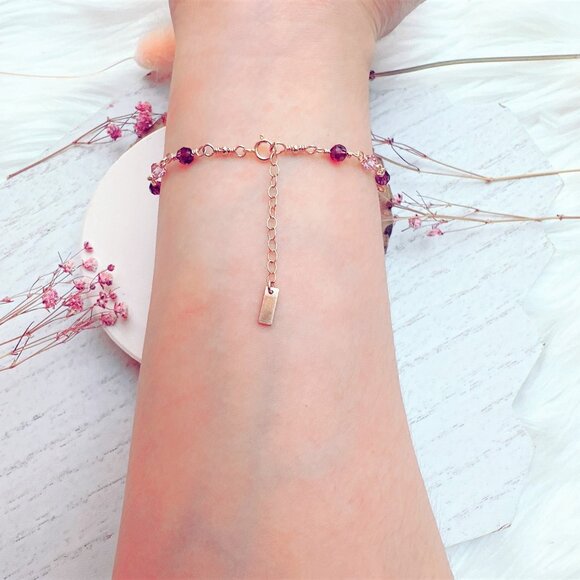 New Faceted Crystal Beads Bracelet | 14k Gold Filled | Handmade in BC - Picture 4 of 5
